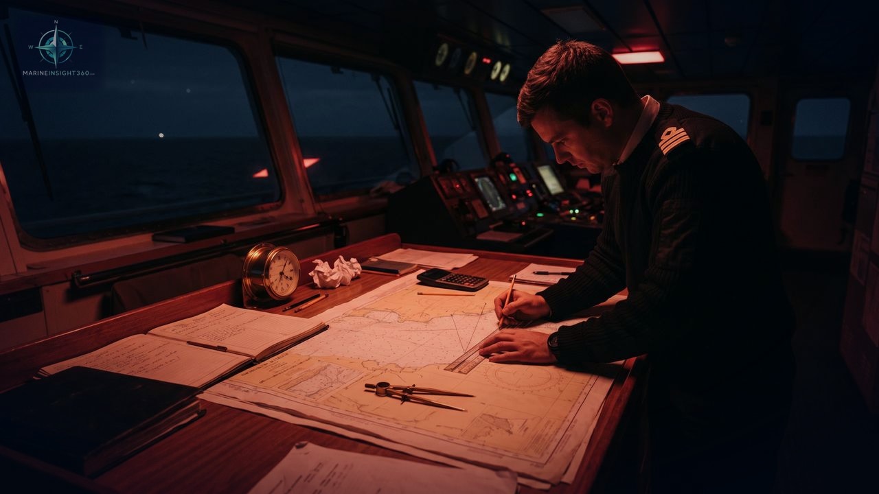Dead Reckoning Navigation Technique (Maritime Position Calculation) At Sea