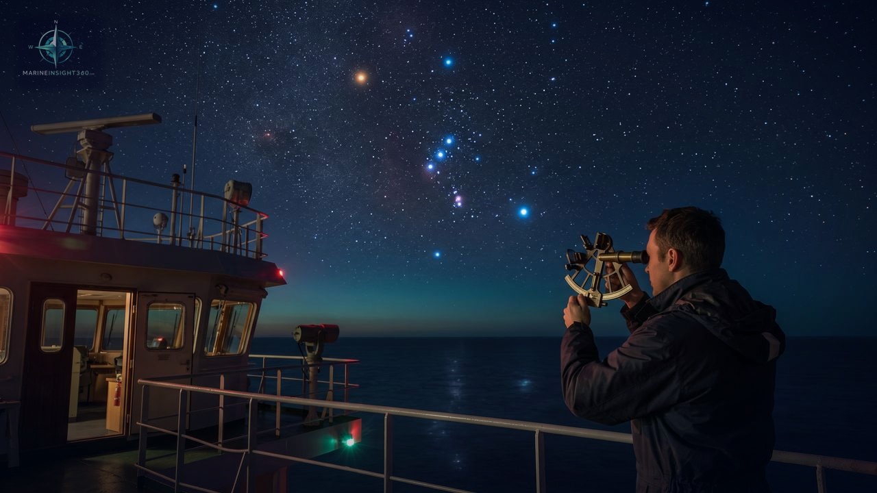 Orion's Belt Stars & Their Importance illustrated with commercial shipping context for Marine Insight 360 readers
