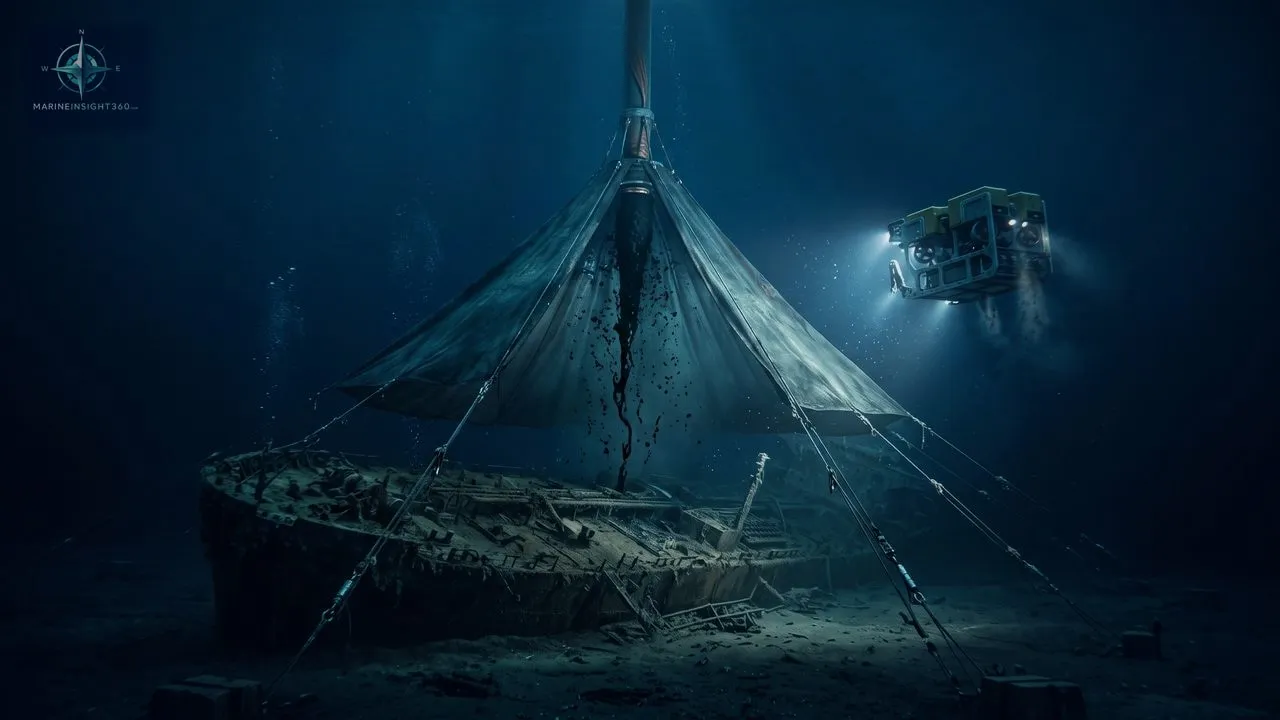 Double Inverted Funnel for Intervention on Shipwrecks (DIFIS): An Oil Spill Response System